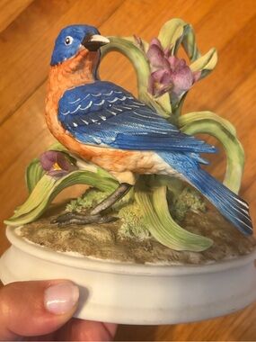 ROYAL CROWN “Blue Bird” bisque porcelain - 55/1494 - vibrant colors - EUC!
